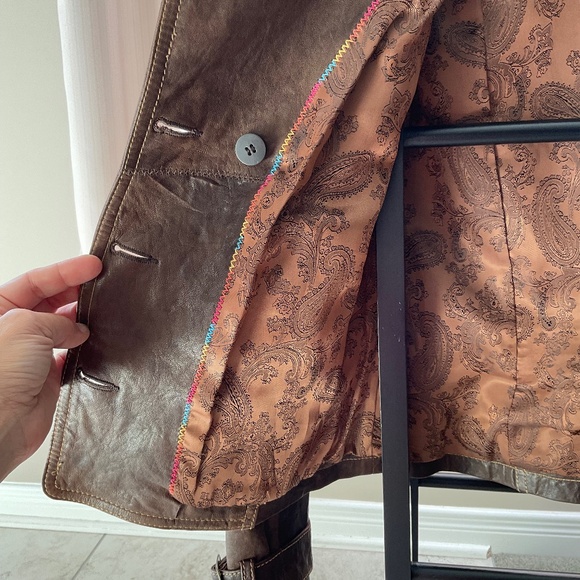 Danier Italian Leather Brown Biker Moto Jacket - Picture 4 of 16